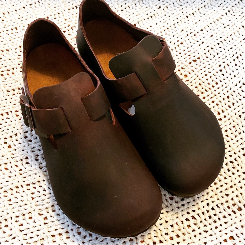 Birkenstock Brown Leather Mules